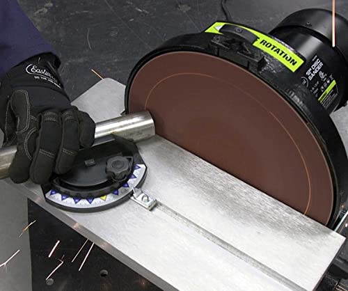 Eastwood Disc Sander | Powerful 1.25HP 12" Disc Sander Tool | Heavy Duty Cast Iron Base and Vacuum Port with a 45 Degree Adjustable Work Surface and Adjustable Miter Gauge - Image 3