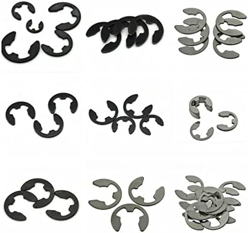 1.2/1.5/2/2.5/3/3.5/4/5/6/7/8/9/10/12mm 304 Stainless Steel/Black Carbon Steel E Clip Circlip Retaining Ring Washer 50 pcs/bag (Inner Diameter: 12mm, Number of Pcs: Black carbon steel)