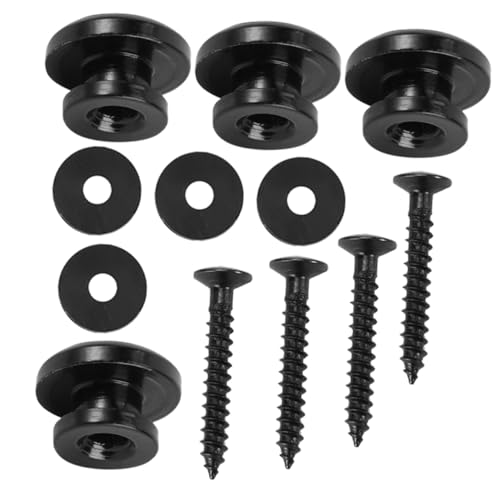 ERINGOGO 4Set Guitar Strap Locks Durable Metal Guitar Strap Buttons for Electric Guitar Bass Secure Locking System for Various Instruments Random Colors