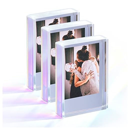 Mini Bilderrahmen für Fujifilm Instax Mini Polaroid Film,Acryl Fotorahmen Klein für 5,4 x 8,6cm Foto,Polaroid Rahmen Sofortbild Halter,Geschenk zum Valentinstag oder Geburtstag Jahrestag 3 Stück