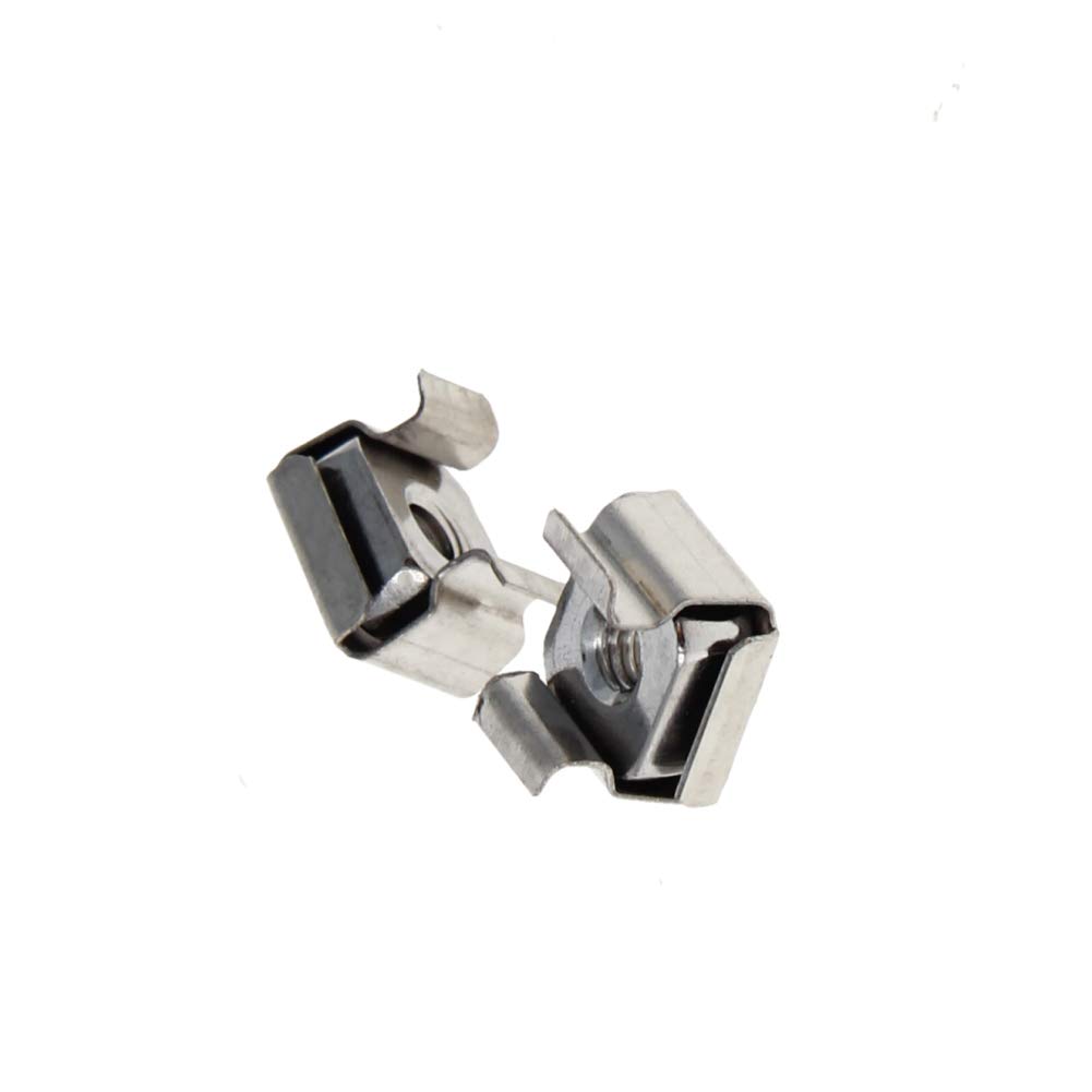 M4 Cage Nuts 0.51" x 0.35" (WxH) for Server Rack Cabinet 304 Stainless Steel Without Treatment Silver Tone 20Pcs