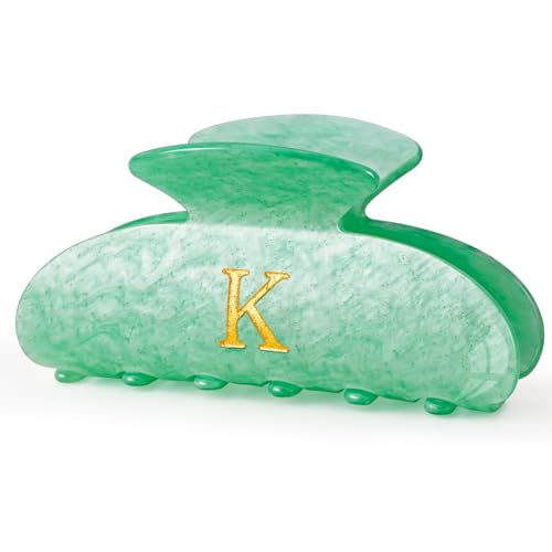 Image of Christmas Gifts for Teenage Girls Stocking Stuffers for Teen Girl | Claw Clip Initial Hair Clips | Personalized Hair Claws | 8 9 10 11 12 13 14 15 16 Years Old Girl Gift Trendy Stuff - Green,K