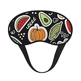 Frutas y verduras de dibujos animados, Cubiertas oculares completas, antifaces para dormir que bloquean la luz, orejeras opacas para dormir