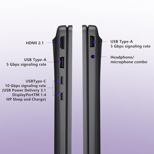 Image of HP OmniBook 3 16 inch 2K New Model Laptop w /Microsoft 365, Qualcomm 8-Core CPU for Copilot+, 16GB RAM, 512GB SSD, Backlit & Numeric Keyboard, Windows 11 Home, w /Laptop Cooler, Mica Black (16-bz0010wm)