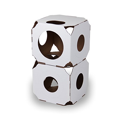 Catty Stacks Durable, Modular Cat House Cubes/Cat Condos, Made in USA (2pack, White)