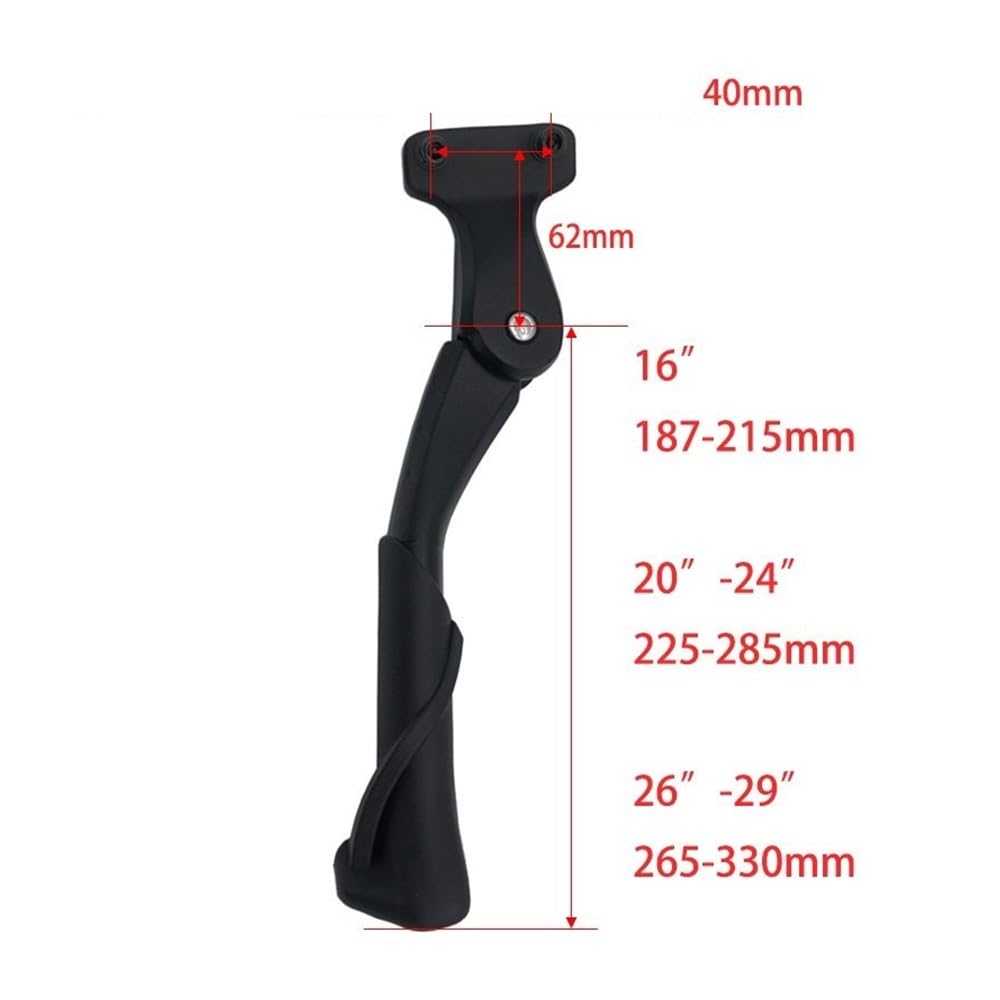 Caballete Lateral Soporte De Bicicleta De 16 "20" 24 "26" 28 "Soporte De Bicicleta De Nieve Gruesa Soporte Trasero De Ciclismo Soporte De Estacionamiento De Longitud Ajustable