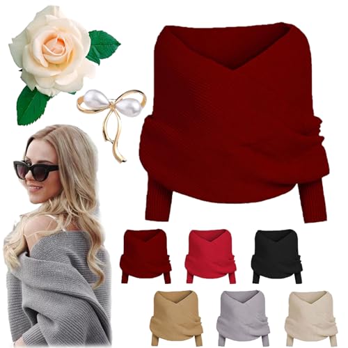 Sweater Scarf With Sleeves, Knitted Scarf With Sleeves For Women, Unisex Fall Winter Warm Scarf Wrap Shawl Scarves