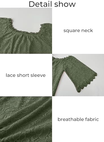 Image of MIHOLL Women's Lace Off Shoulder Tops Casual Loose Blouse Shirts