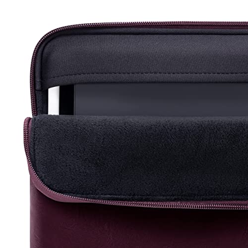 Image of Comfyable Tablet Sleeve Compatible for 12.9 inch iPad Pro M2 M1 2022 2021 with Magic /Smart Keyboard - PU Leather Waterproof Slim Protective Cover Case with Pencil Holder- Berry Brown