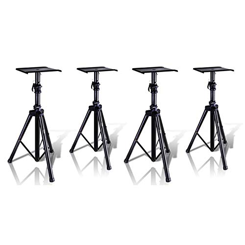 Pyle Pstnd32 Universal Tripod Dual Performance Recording Studio Monitor Speaker Stand Mount Kit With Adjustable Height, Black (4 Pack) #TOP9