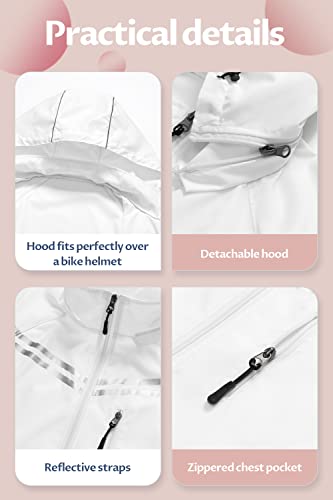 Image of CREATMO US Women's Sun Jackets Lightweight Packable Shirts UPF 50+ Hoodie Reflective Cycling Jacket With Detachable Hood