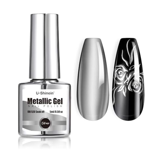 U-Shinein Esmalte de gel, metálico superbrilhante, espelhado, prateado, efeito espelhado brilhante 3D, esmalte de gel metálico de alto brilho de longa duração, gel de imersão UV/LED DIY Nail Art 5 ml