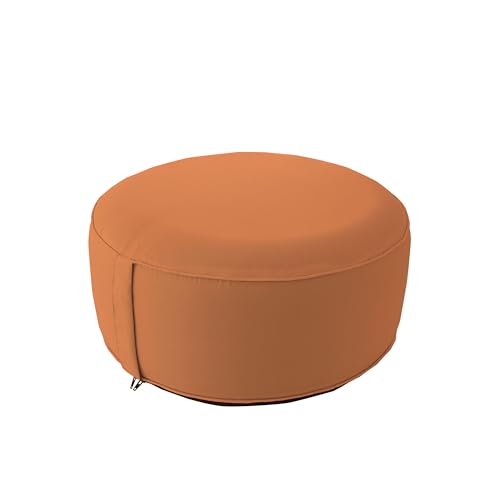 ED ENJOY HOME Pouf da esterno rotondo gonfiabile, arancione, 55 x 55 cm, con fodera collezione giardino Borneo