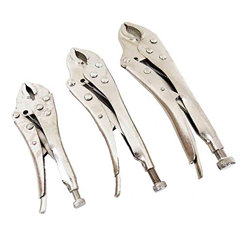 Jogo Kit Alicate De Pressão Bico Curvo 3 Peças