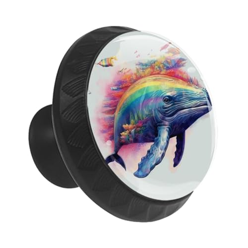 Boutons de meuble cristal Rainbow Whale placard et bibliothèque