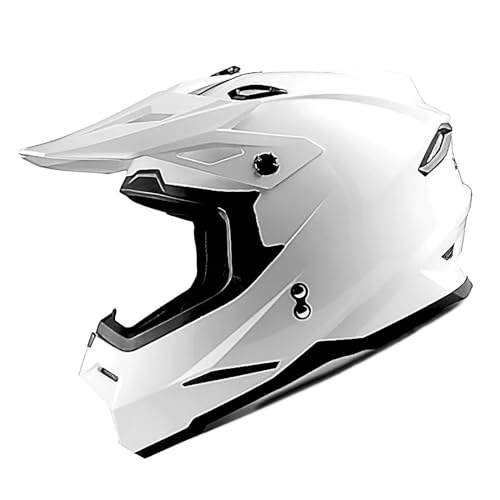 1Storm Adult Motocross Helmet BMX MX ATV Dirt Bike Four Wheeler Quad Motorcycle Full Face Helmet Racing Style: HF801 Glossy White