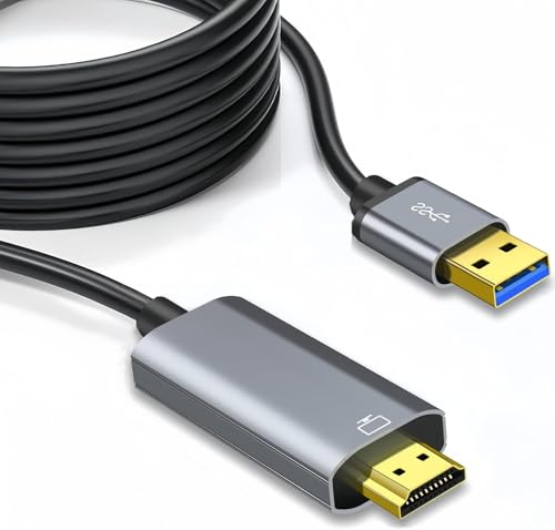 USB HDMI �ϊ��P�[�u�� 1.2M �h���C�o�[���� USB3.0(�I�X) -> HDMI (�I�X) HD 1080P�f�B�X�v���C�P�[�u�� ���������o�� �Ή� Windows10 /11/Mac OS/Android/Mac �Ή� ����o�� �R���p�N�g