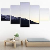 SIGNWIN 5 Panel Canvas Wall Art Mountainscape for Home Decorations Ready to Hang - 60
