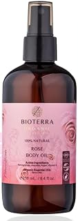 Bioterra Organik Gül Vücut Yağı 250 ml – Rose Body Oil, Argan & Avokado & Nar Çekirdeği Yağı İçeren, Yoğun Nemlendirici, Besleyici ve Pürüzsüzleştirici Aromaterapi Etkili Bakım Yağı