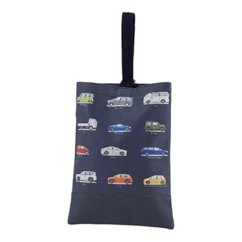 シューズケース 女の子 男の子 ドライブ 大きめ 入園準備 入学準備 幼稚園 保育園 入園 入学 通園通学 月曜バッグ (ネイビー)