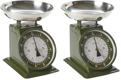 Image of Taylor Analog Kitchen Scale, Stainless Steel Mechanical Food Scale with Removable Bowl, 11 lb Capacity, Large 5-Inch Dial, Battery-Free Design for Baking and Meal Prep (Pack of 2)