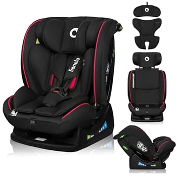 LIONELO AART I-SIZE Seggiolino Auto per Bambini 40-150 cm, Montaggio con Cinture di Sicurezza, Poggiatesta e Schienale Regolabili, Inserto Riduttore e Linguinale, Norma R129 i-Size