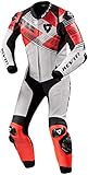 Herausnehmbares Futter Revit Apex 1-Teiler Motorrad Lederkombi (White/Red/Black,50)