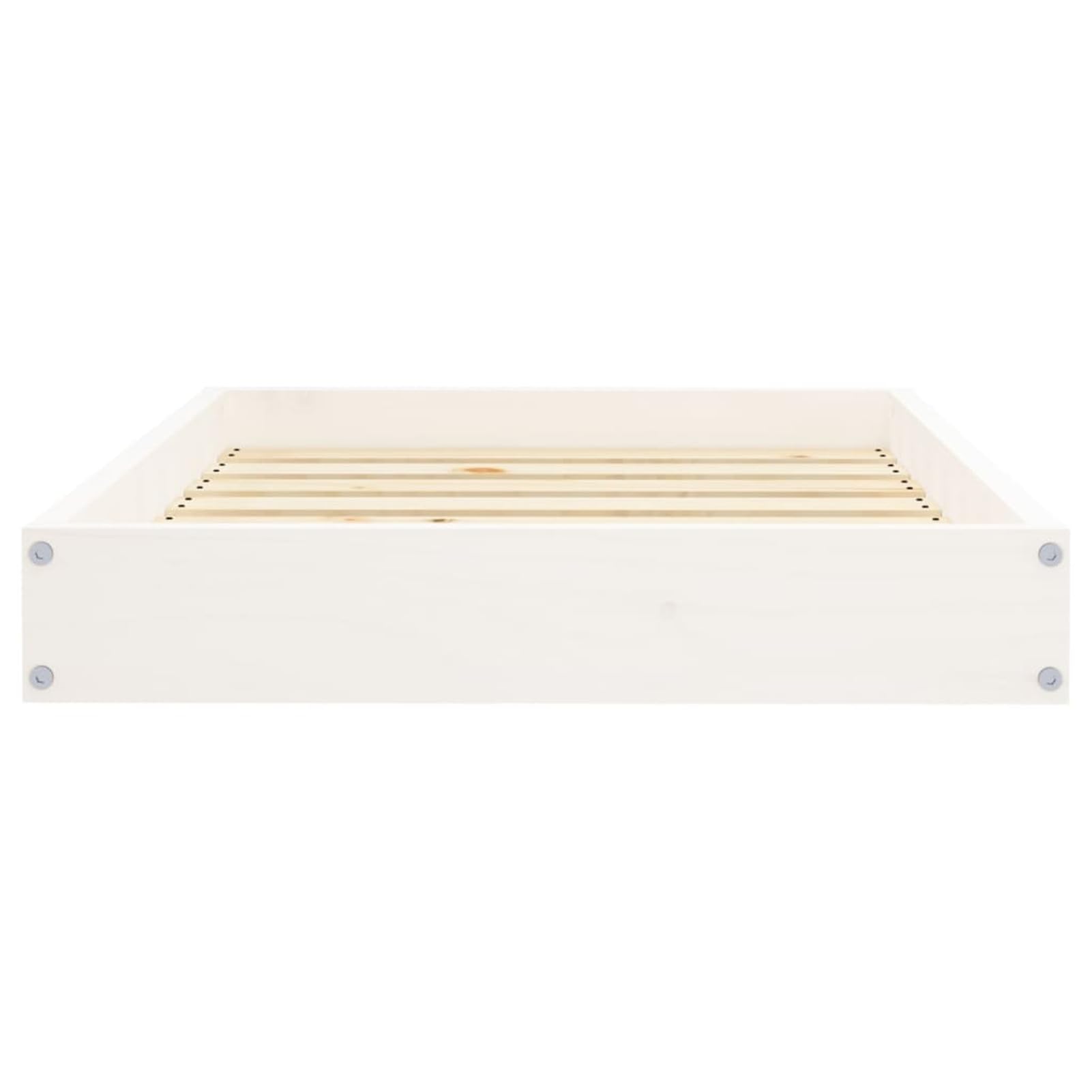 Legowisko dla psa białe 71,5 x 54 x 9 cm lite drewno sosnowe | Lite drewno sosnowe, stabilna rama drewniana, ponadczasowe prostokątne wzornictwo
