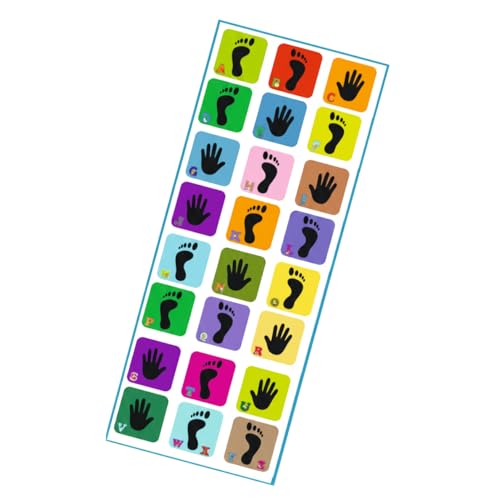 Image of Colorful Hand and Foot Print Design, Alphabet Game for Kids, Indoor Activity Markers, hopsctoch Game for Kids Baby Play mat