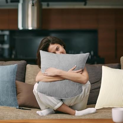 4er Set Samt Kissenbezüge Kissenhülle, 40x40 Kissenbezug, Dekorative Dekokissen Couchkissen mit Verstecktem Reißverschluss, für Sofa Schlafzimmer Wohnzimmer Balkon Kinder flauschig Farbverlauf – Bild 5