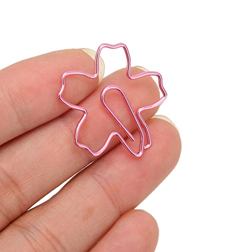 Trombones de bureau fleur rose pour trier les cahiers scolaires et dossiers de maison