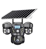 KVBRUI V380 PRO 15MP Macchina Fotografica Solare Tre Lenti Audio Esterno IP66 Impermeabile Batteria Integrata di Sicurezza CCTV HD 4G SIM Card Telecamera di Rete(4G Cam No Card)