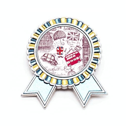 Broche Big Ben et bus anglais idée cadeau médaille en métal