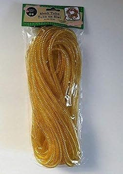 Crafters Square aDecorative Mesh Tubing Gold 12 Yards for Wreaths, Centerpieces, Displays, Table Drapes and Glittery Accents