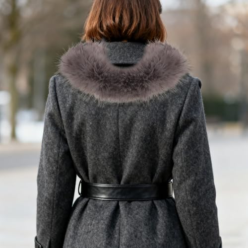 Bufanda acogedora para niñas y cuello falso de imitación peluda de 75 cm 5