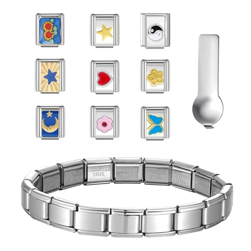 Lista de Accesorios de fabricación de abalorios los más solicitados. 43 Perlas italianas para hacer eslabones de abalorios, suministros de fabricación de accesorios de acero inoxidable modular, One Size, como se describe