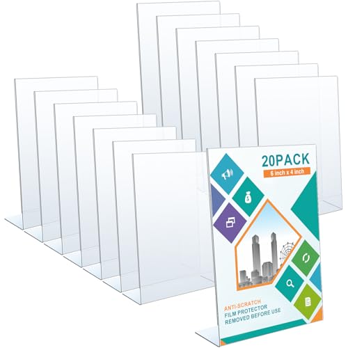 Support de panneau en acrylique transparent 10x15 stable et incliné pour menu de restaurant