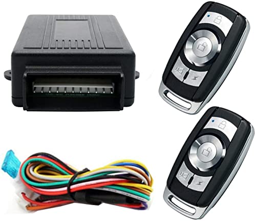 Dispositivo de Alarma antirrobo para automóvil, Riloer 60 100 Metros Alarma remota localizada, con Caja de Control + 2 Controles remotos de Cierre centralizado para automóvil de Repuesto