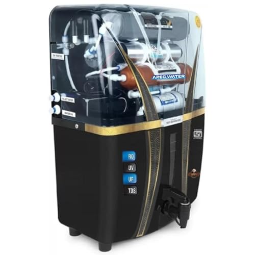 Image of Apec Water Copper Filter, RO Water Purifier with 10 Stage Purification Filtration, UV, UF, TDS Adjuster and 12 Liter Large Storage Tank Black 12L
