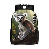LZQPOEAS Ringtailed Lemur Rucksack für Damen und Herren, Laptop-Rucksäcke, 15 Zoll, Freizeittasche, leicht, Wandern, Tagesrucksack