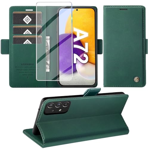 Protection d'écran et étui Samsung A72 vert pour éviter les rayures de clés