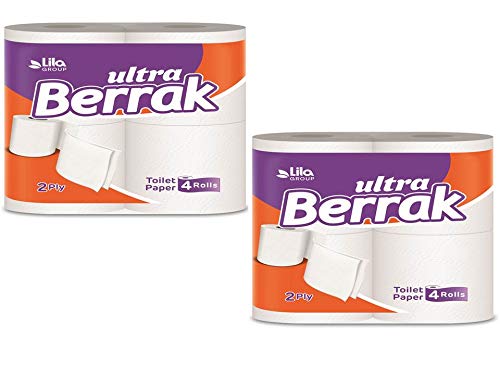 BERRAK Toilet Paper, 2 Ply, 4 Rolls