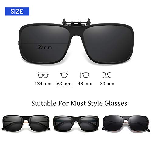 Clip-on Sunglasses Polarized Unisex Anti-Glare Driving Glasses Flip Up Design For Prescription Glasses4