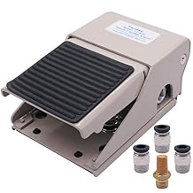 Twidec/Pneumatic Foot Pedal Valve Kit 1/4" NPT 4 Way 2 Position Threaded Rubber Nonslip Pressure Control Foot Switch with Silencer and 3Pcs 6mm Pneumatic Fittings FV-420-PC6-X