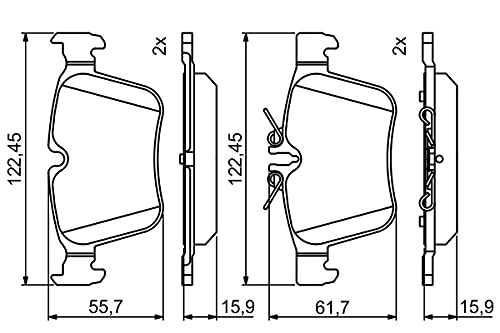 Bosch Fren Balatası Arka Mercedes-Benz C Serisi C 220 Bluetec D 14-18, C 220 D Coupe 15-18, C 180 14, C 200 13-18 986495394 BP1767