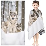 serviette de bain motif loup 🌴MULTI USAGE - Le meilleur cadeau de Noël pour la famille et les amis. Il peut également jouer un rôle lors des voyages, du camping, des pique-niques, du yoga, de la salle de sport et de la salle de bain comme serviette ou tapis.