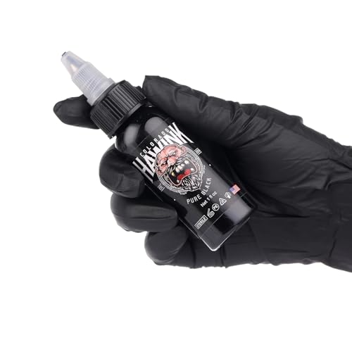 HAWINK Black Tattoo Ink 1 oz (30ml) Vegan-Friendly USA Standard Pigment Tattoo Supplies Pure Black TI203-30-001 - Thumbnail 6