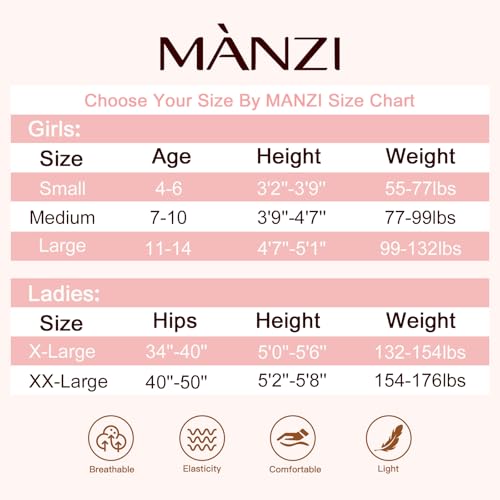 Image of MANZI 3 Pairs Women's Girls' Basic Convertible Transition Ballet Dance Tights 40-Denier