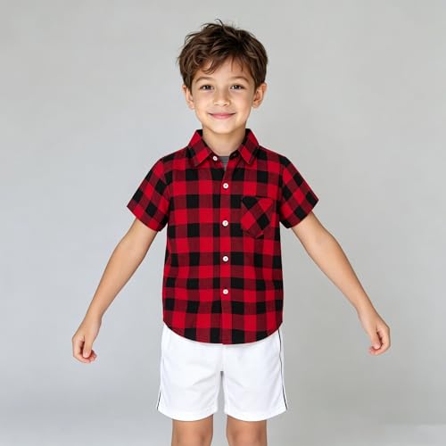 Image of Mud Kingdom Little Boys Dress Shirts Short Sleeve Cute Summer