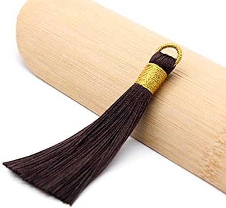 Silky Floss bookmark Tassels,Mini Tassels,Silky Floss Mini Tassels,10Pcs/Pack 8cm Gold Tassel Hanging Rope Fringe Tassel for Sewing Curtains Garment Home Decoration Jewelry Craft Accessories Key Chain